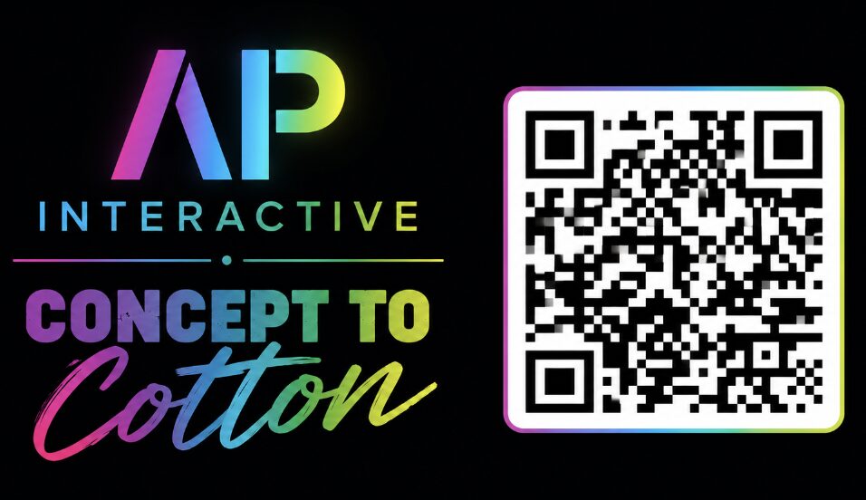AP Interactive Concept to Cotton logo with a QR code